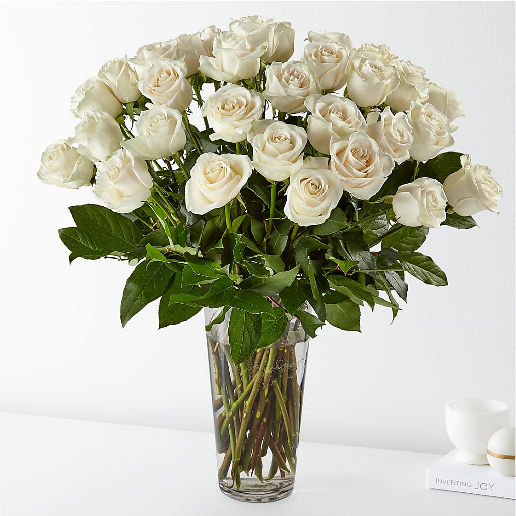 Long Stem White Rose Bouquet – ANTONIO FLOWERS & GIFTS, Miami FL