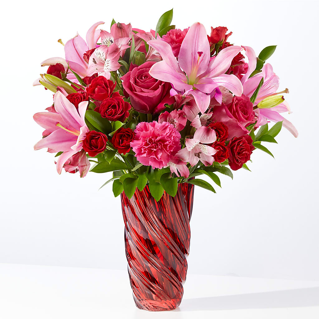 In Love Bouquet with Luxe Swirl Vase – ANTONIO FLOWERS & GIFTS, Miami FL