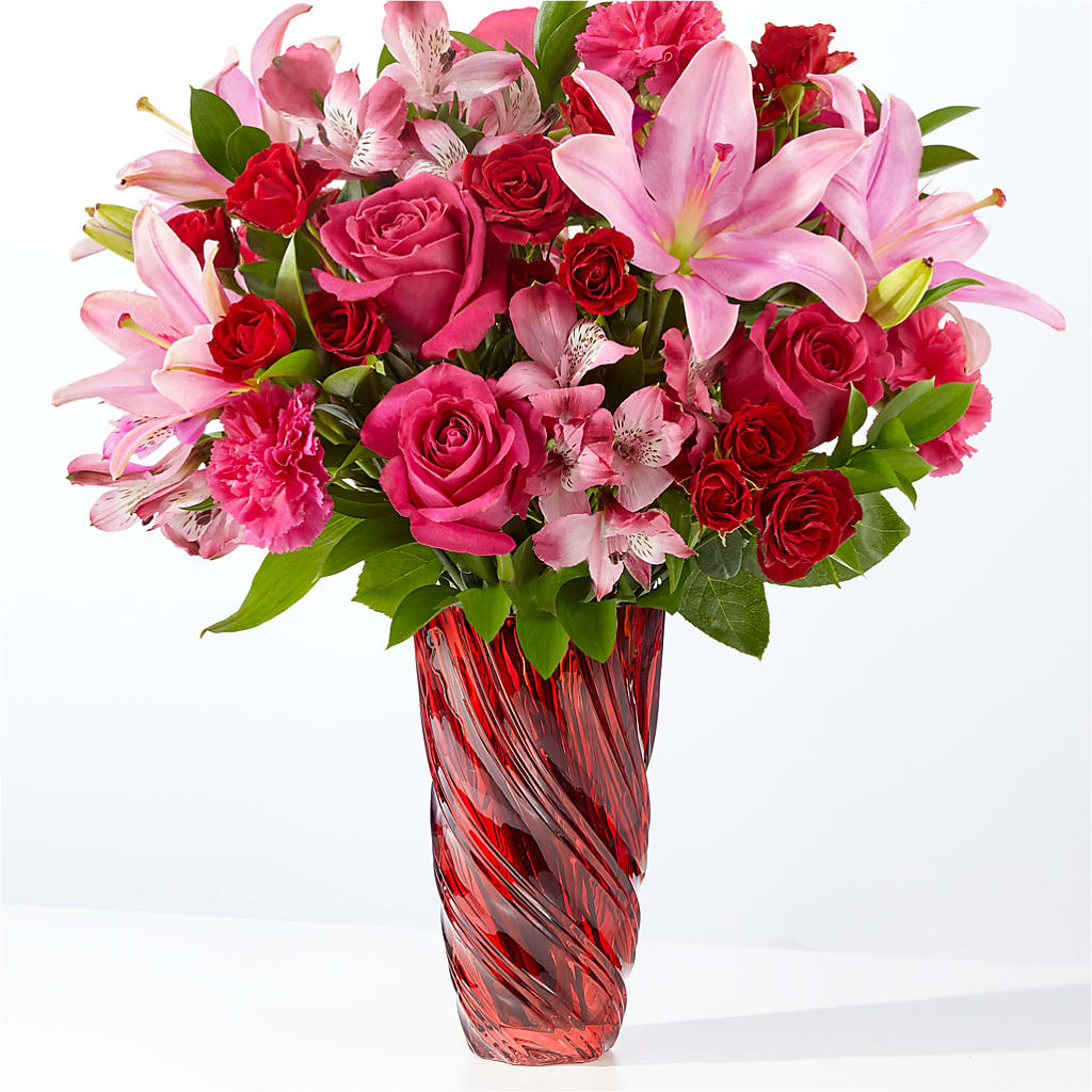 In Love Bouquet with Luxe Swirl Vase – ANTONIO FLOWERS & GIFTS, Miami FL