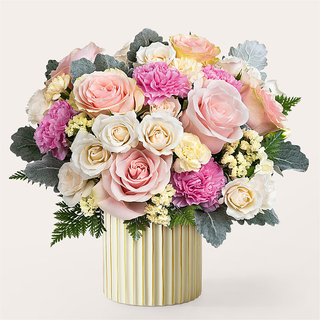 Blissful Moments Bouquet with Ivory Vase – ANTONIO FLOWERS & GIFTS, Miami FL