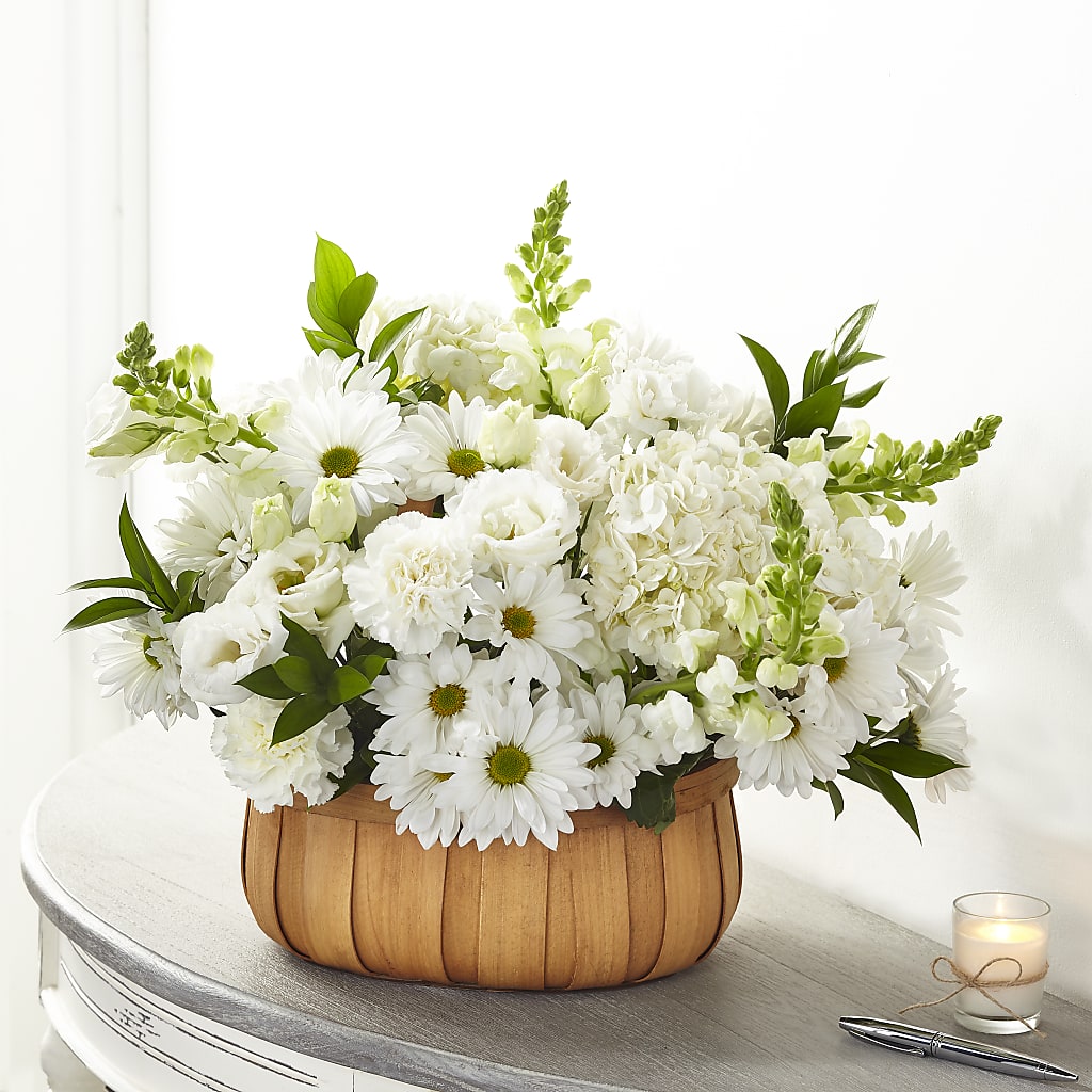 Pure Ivory Basket – ANTONIO FLOWERS & GIFTS, Miami FL