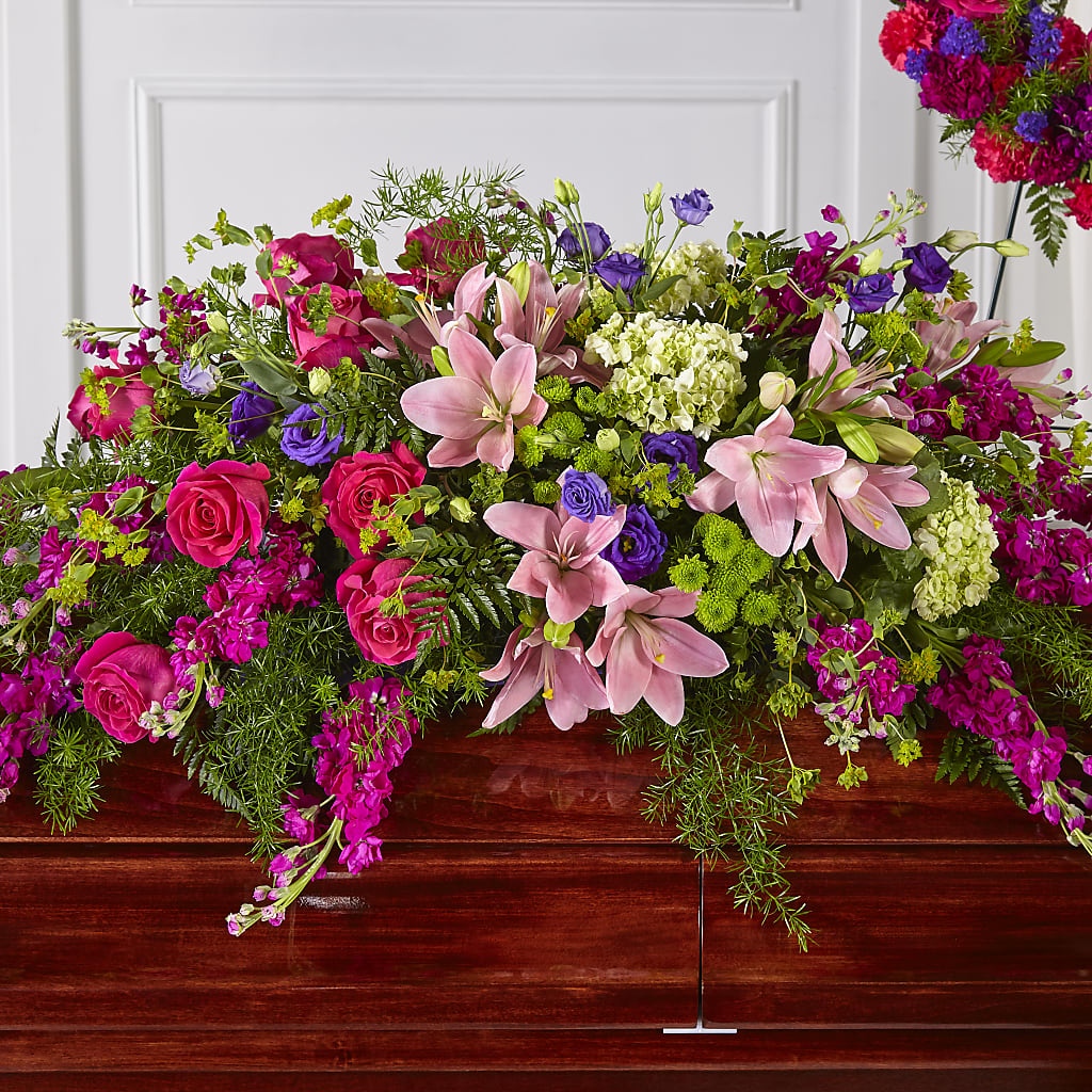 Radiant Tribute Casket Spray – ANTONIO FLOWERS & GIFTS, Miami FL