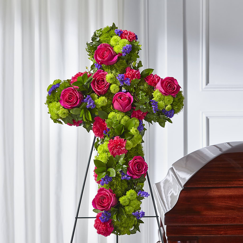 Tribute Rose Floral Cross – ANTONIO FLOWERS & GIFTS, Miami FL
