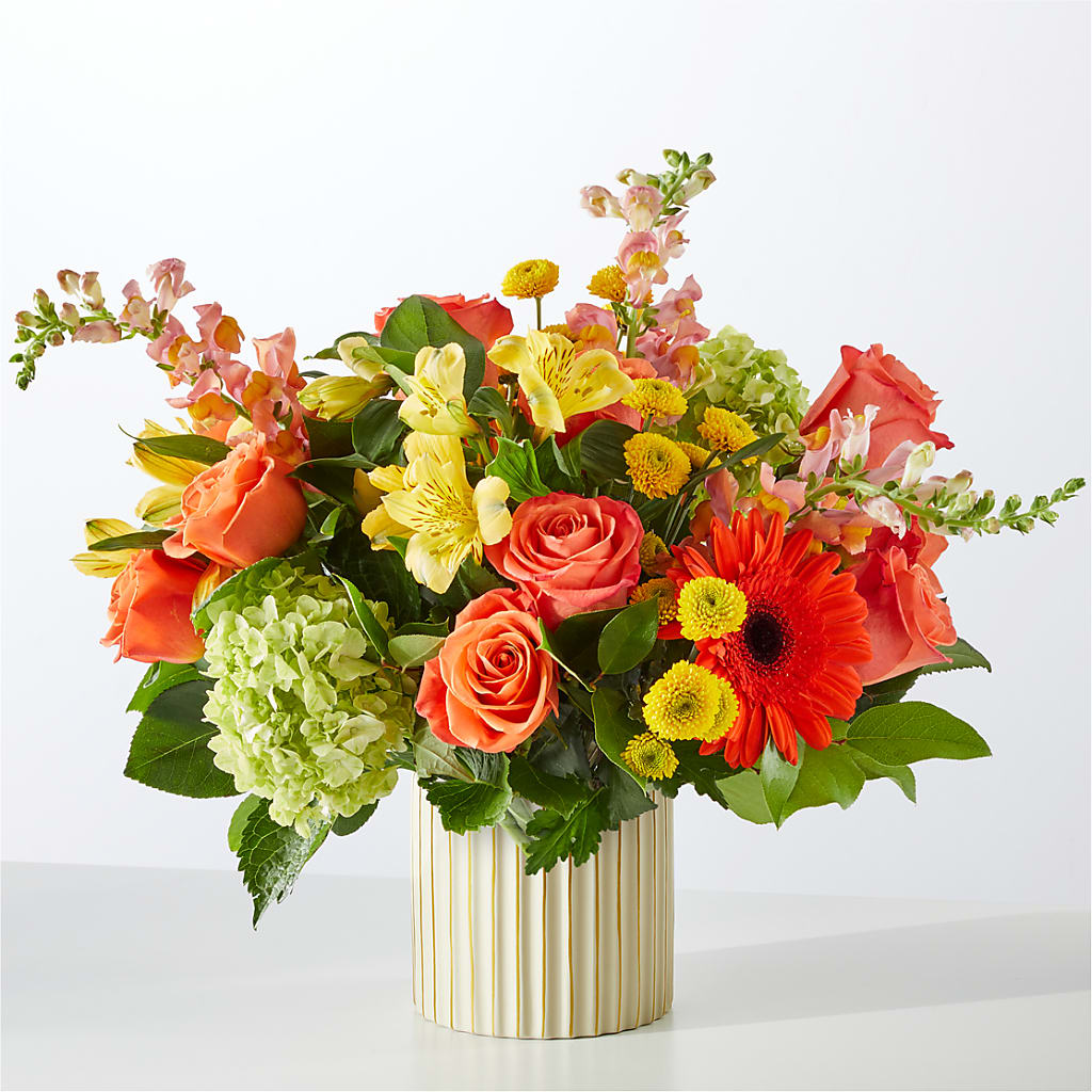 Autumn Sunshine Bouquet with Ivory Vase – ANTONIO FLOWERS & GIFTS, Miami FL
