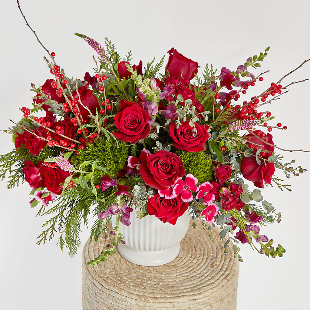 Big Red Bow Bouquet – ANTONIO FLOWERS & GIFTS, Miami FL