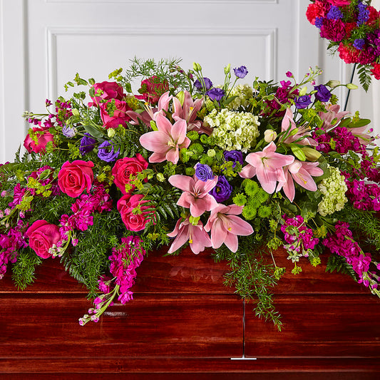 Radiant Tribute Casket Spray – ANTONIO FLOWERS & GIFTS, Miami FL