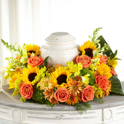 Faithful Sunflower Cremation Adornment – ANTONIO FLOWERS & GIFTS, Miami FL