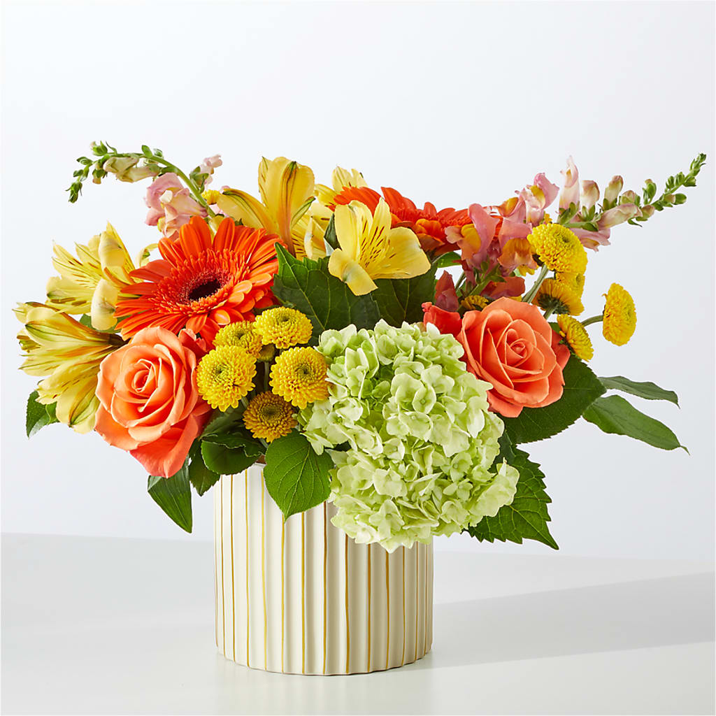 Autumn Sunshine Bouquet with Ivory Vase – ANTONIO FLOWERS & GIFTS, Miami FL