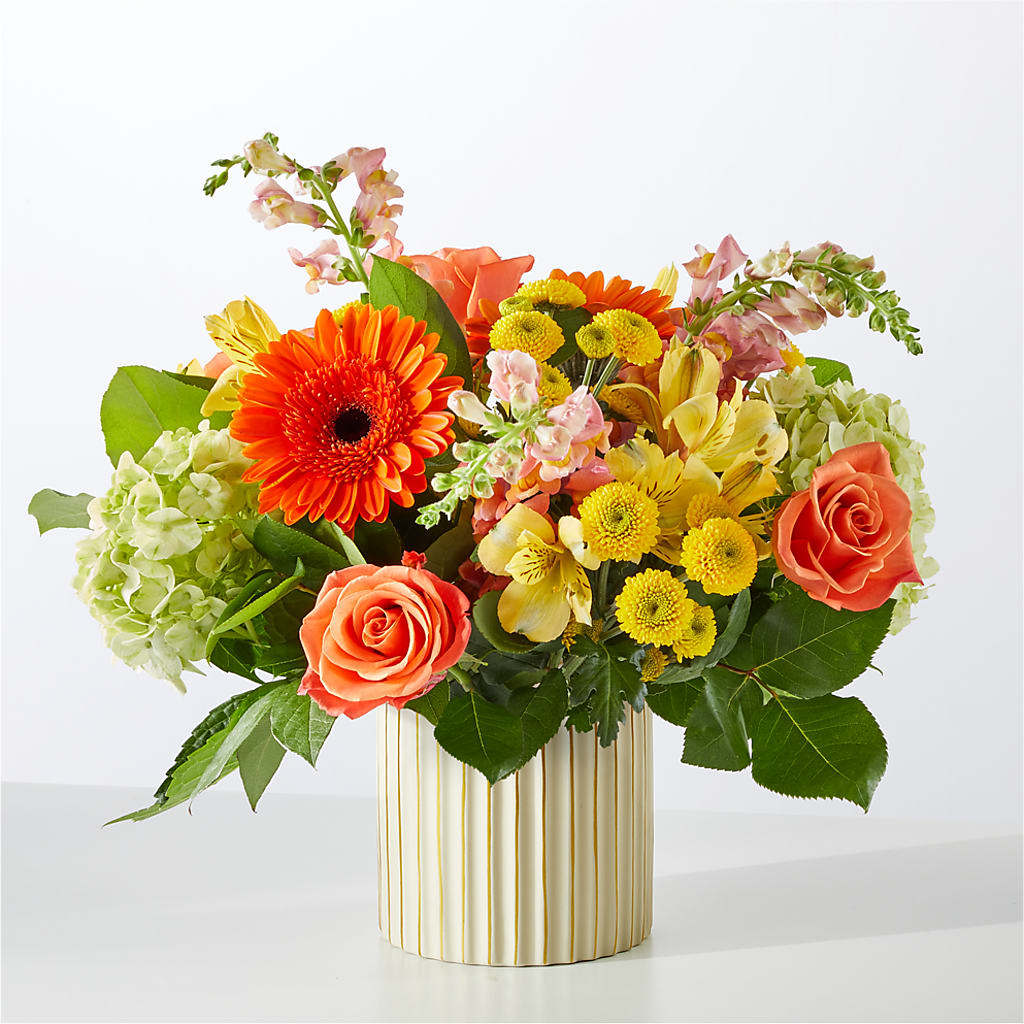 Autumn Sunshine Bouquet with Ivory Vase – ANTONIO FLOWERS & GIFTS, Miami FL