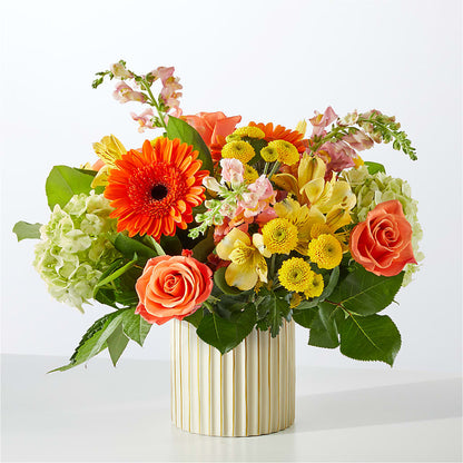 Autumn Sunshine Bouquet with Ivory Vase – ANTONIO FLOWERS & GIFTS, Miami FL