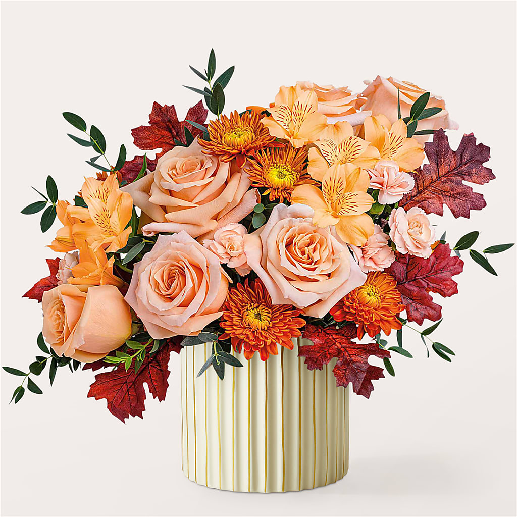 Spiced Latte Bouquet with Ivory Vase – ANTONIO FLOWERS & GIFTS, Miami FL