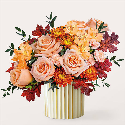 Spiced Latte Bouquet with Ivory Vase – ANTONIO FLOWERS & GIFTS, Miami FL