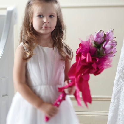 Sparkle Pink Flower Girl Bouquet – ANTONIO FLOWERS & GIFTS, Miami FL